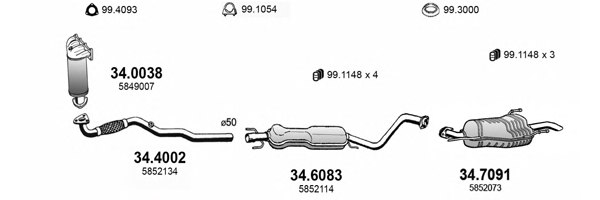 ASSO ART3571 Exhaust System